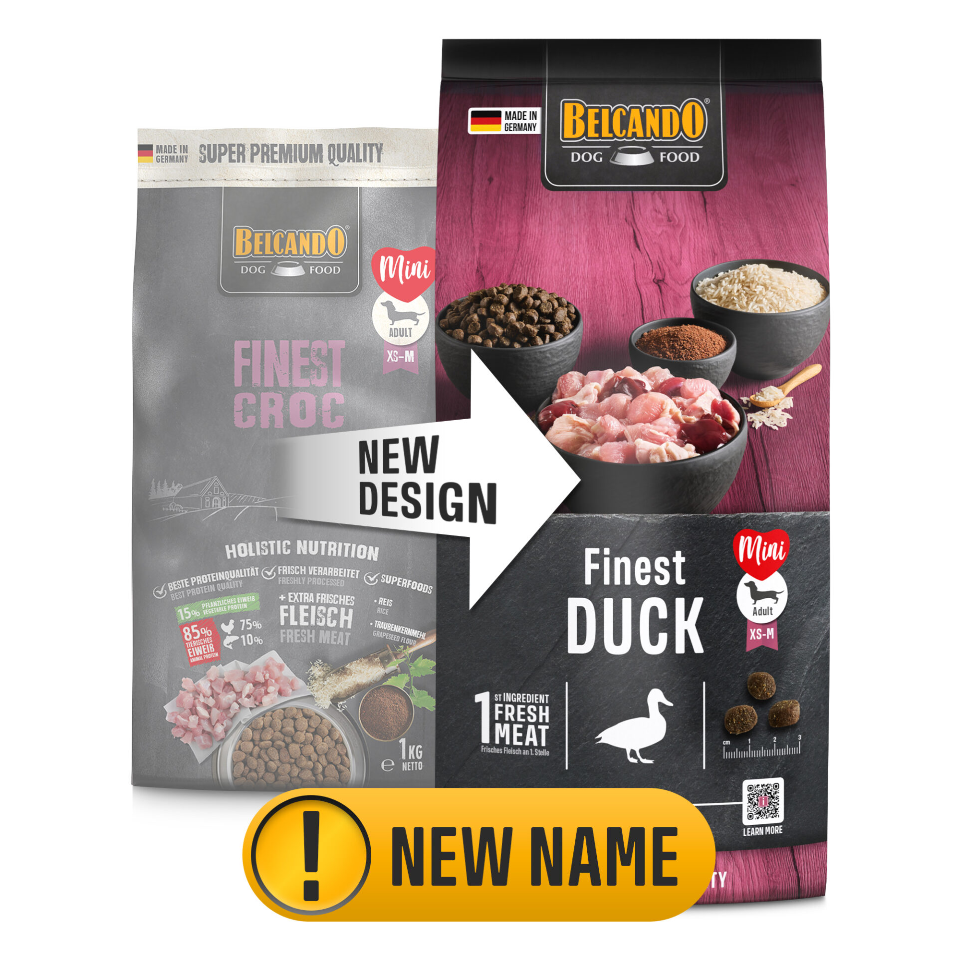 Belcando Finest Croc nieuwe naam "Finest Duck 1 KG