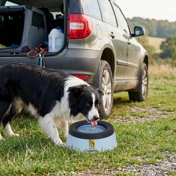 Road Refresher Prestige morsvrije waterbak/drinkbak voor huisdieren, Grijs, Large