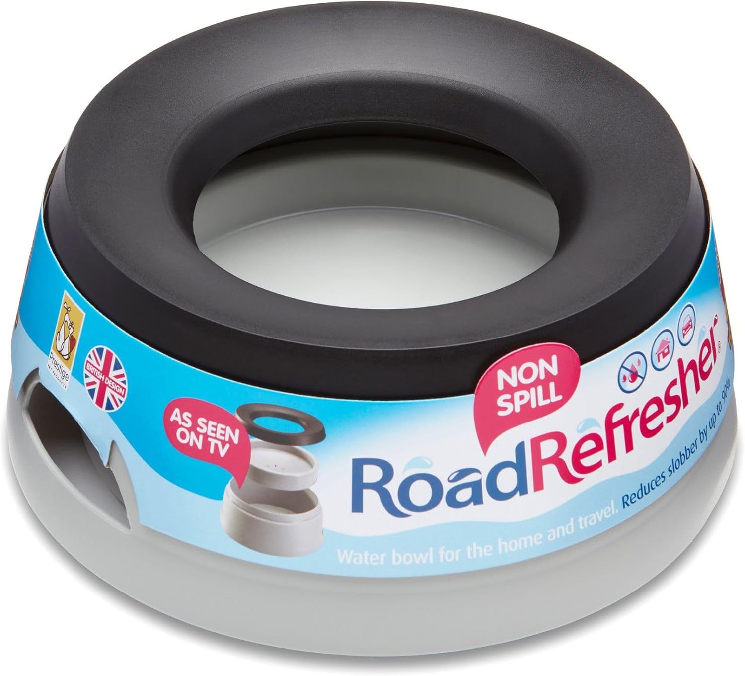 Road Refresher Prestige morsvrije waterbak/drinkbak voor huisdieren, Grijs, Large