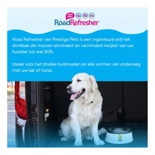 Road Refresher Prestige morsvrije waterbak/drinkbak voor huisdieren, Grijs, Large