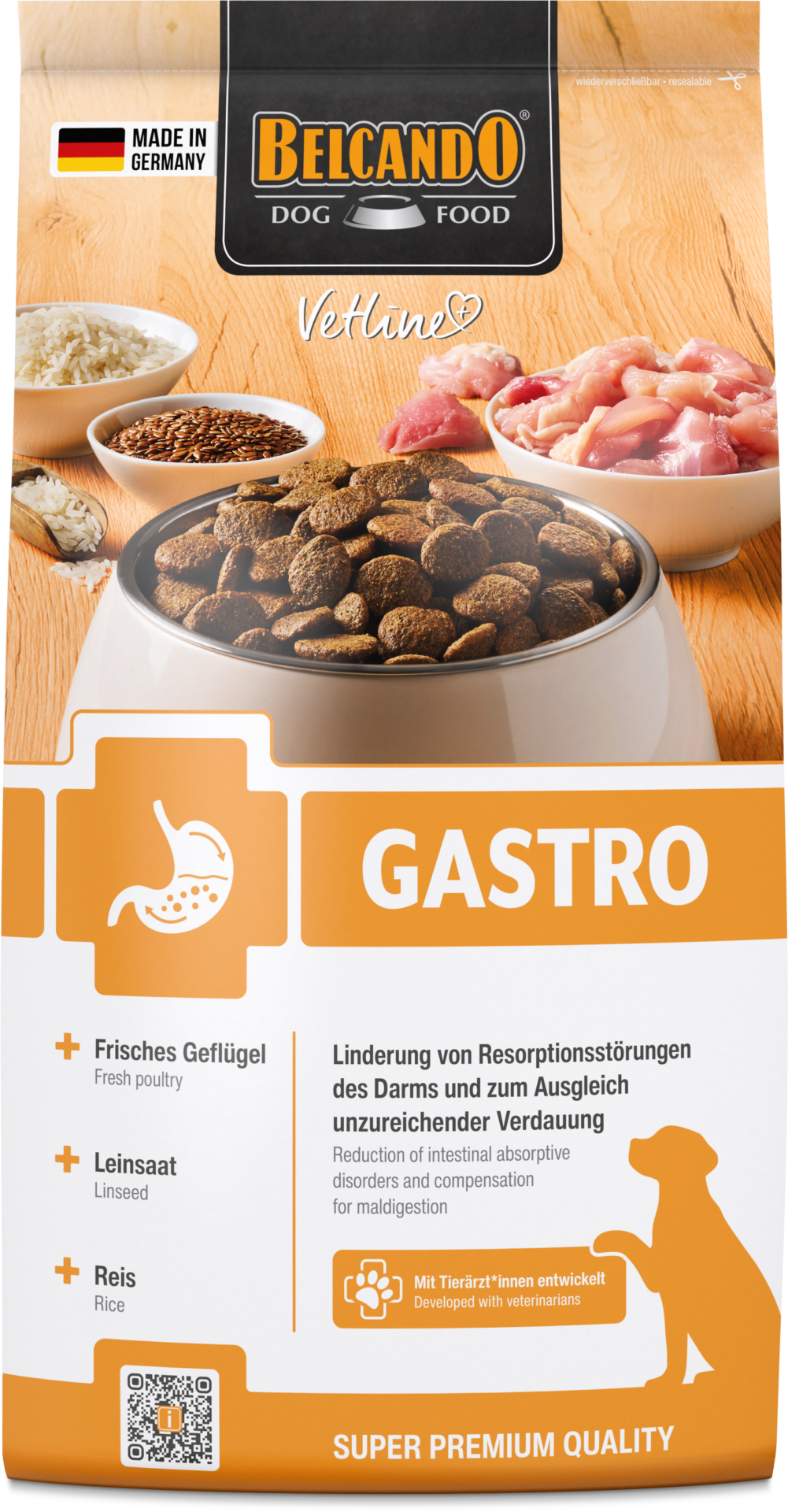 Belcando Vetline Gastro - bij: maag - darmaandoening -spijsverteringsklachten - droogvoer